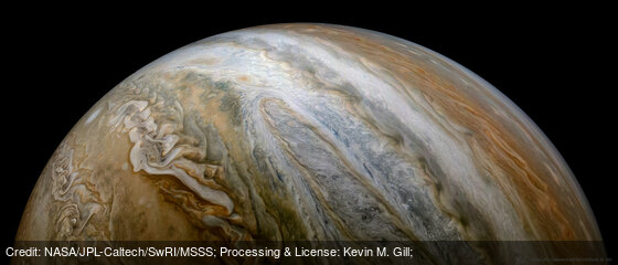 apod's tweet photo. A Jupiter Vista from Juno: https://t.co/k58ltbycro by @NASA @NASAJPL @swri /MSSS; Processing &amp; License: Kevin M. Gill; https://t.co/aj8AX9P1uO