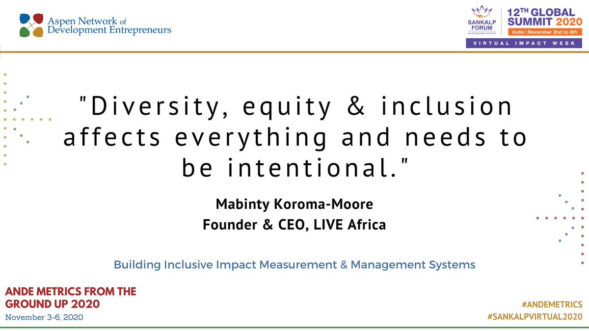 ANDEsouthasia's tweet photo. This year at #ANDEMetrics held alongside #SankalpVirtual2020, we discussed the importance of building #inclusivity into our #impact measurement and mgmt systems.
Read more about @AspenANDE's work to promote #diversity in the sector here: https://t.co/pjfzkT5XAu https://t.co/SW97VU5ZOJ