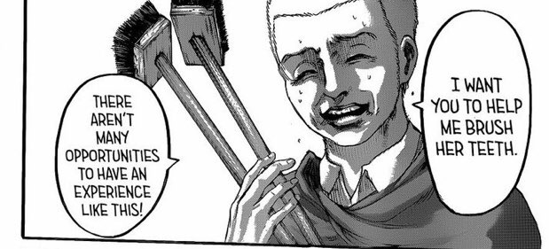 Can we talk about the foolish way he wanted to trick Falco though? Not very smart, but as expected of Connie. In an alternative Universe, he is probably the kind of dentist that cracks jokes to ease the scared kids.