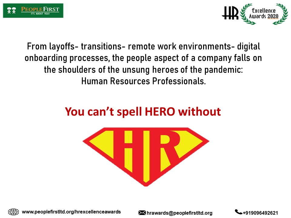 AwardsHr's tweet photo. Whether organizations had a full HR department or one HR professional in-house, when the COVID-19 crisis broke they were called to action immediately and tasked with guiding the company through the challenges of the new normal. Nominate your HR teams now: https://t.co/HXQtcywXyy https://t.co/rfE0PdfIo4