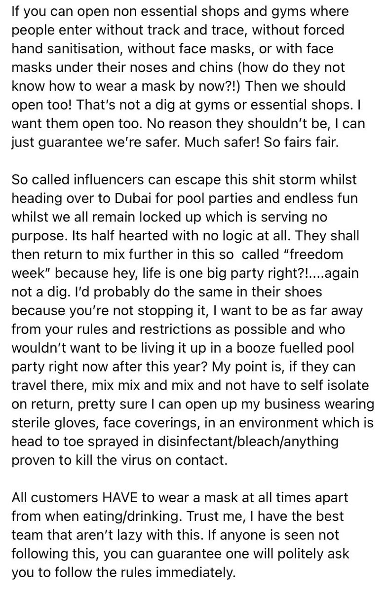AmyWalsh1306's tweet photo. I am part of the hospitality industry. @BorisJohnson @RishiSunak please read this. Please listen. Please act accordingly. This is my experience, my views. Help us to help save the economy. #saveourpubs #savehospitality #letusopen #wearecovidsafe #Covid19UK https://t.co/zGiGnmTPLc