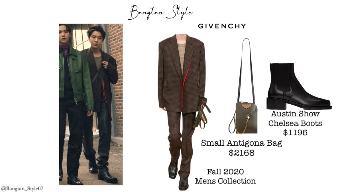 BTS FASHION/STYLE FINDER — 190717  Jin : GIVENCHY - Leather logo slide