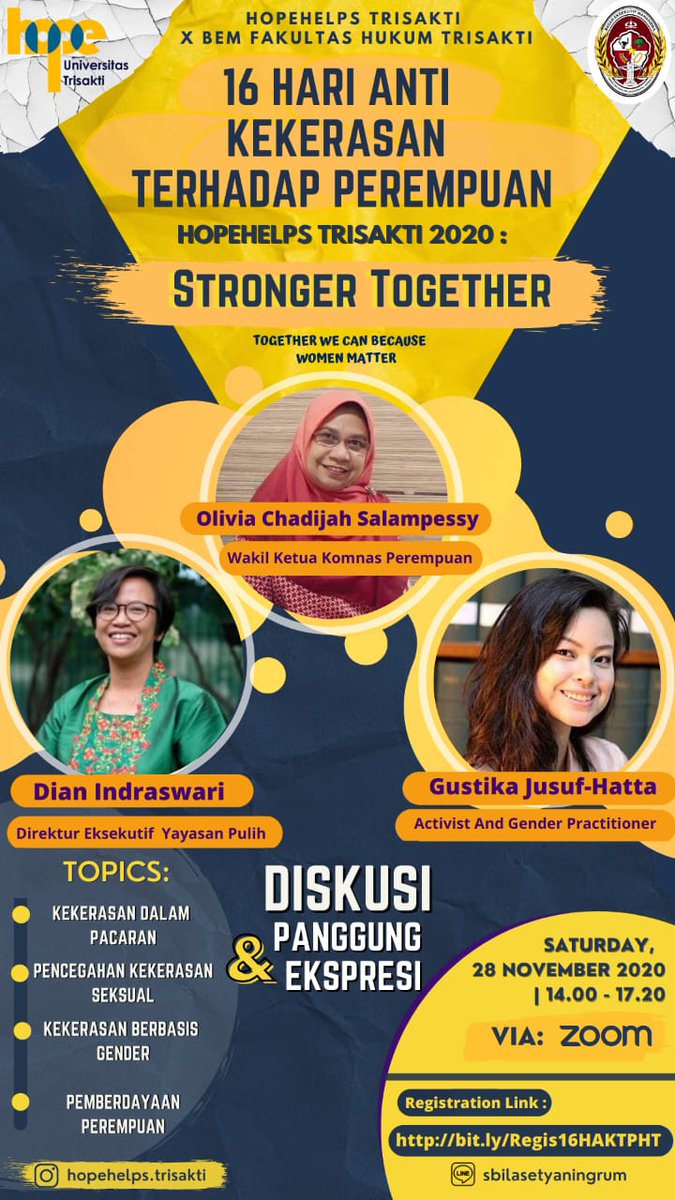 YayasanPulih's tweet image. Ikut Webinar memperingati 16 HAKTP dgn tema Stronger Together-Together We Can Because Women Matter
Sabtu, 28/11/20
14.00-17.20 WIB
Zoom Cloud
Daftar: bit.ly/Regis16HAKTPHT
Info: Line: sbilasetyaningrum,(+62)87889460695 Salsabila

#StrongerTogether
#HAKTP