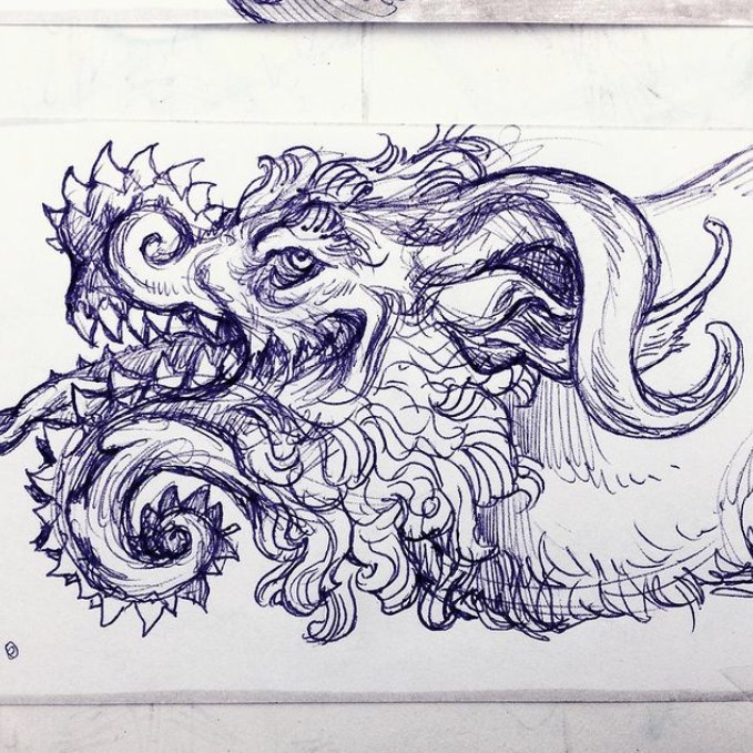 Pen drawings of uglies. 
#monsterart #creaturedesign #drawing #lineart 