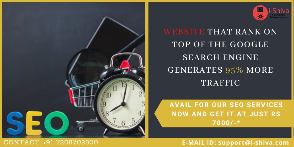shiva_services's tweet image. A website that ranks on top of the Google Search engine gets 95% more traffic.
Avail for our SEO services now and rank your business website on the top.
#webistedevelopment #websiteservices #develepment
#webservices