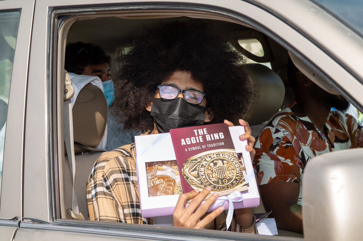 Congrats to the 52 Aggies who received their Aggie Rings to resounding car honks at our first drive-in ceremony! The Aggie Ring is the most visible symbol of a Texas A&amp;M graduate, connecting them in a global network of Aggies.