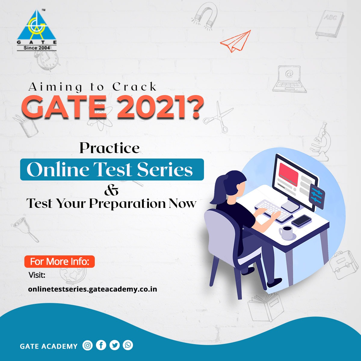 gate_academy's tweet photo. Are you preparing for GATE 2021?
Join India's best online test series to analyze your GATE Preparation!
Enroll Now - https://t.co/LDzT6y3L1e
#OnlineTestSeries #PrepareWell #ScoreWell #BoostYourPreparation #Learning #Online #LearnFromhome #TestSeries #Test https://t.co/70p8jJFWX1