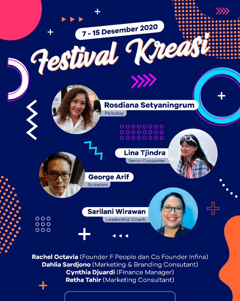 indovisualnet's tweet photo. Festival Kreasi 7-15 Desember 2020, pukul 16.00-18.00 WIB.
Investasi per kelas Rp. 150.000,- dapatkan harga khusus Rp. 100.000,- kalau kita mendaftar minimum 3 kelas.

daftar now: Tyas 085814279227 - isi form: https://t.co/mxO2Bd6tqB https://t.co/ZtDhZ2KYgo