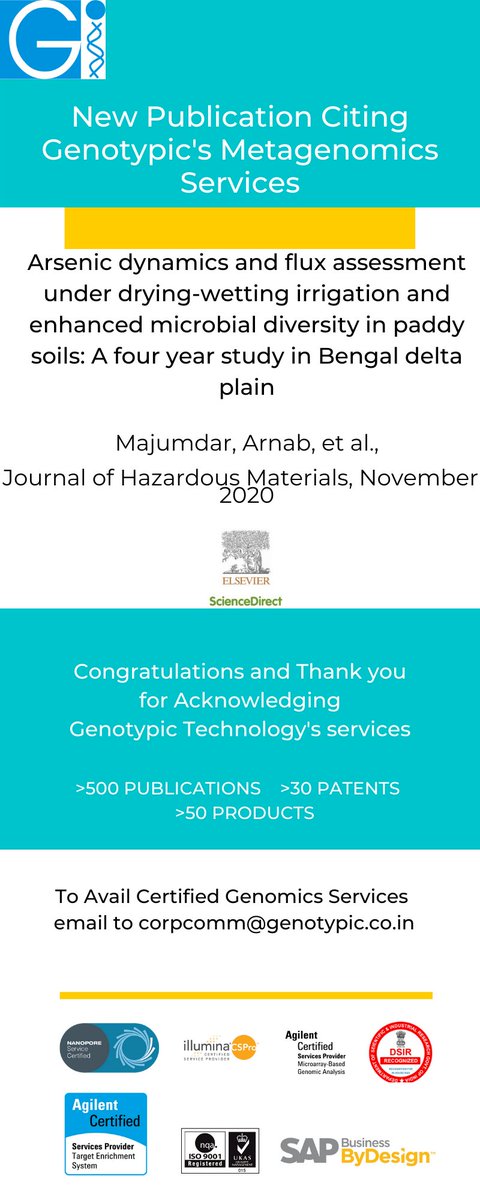 GenotypicTech's tweet photo. Recent publication citing Genotypic's NGS services: https://t.co/F6KjCCqxDp
Thanks to the Authors for acknowledging Genotypic
View our list of publications: https://t.co/8hOD46aDpo
#publication #genotypictechnology https://t.co/KY0fwkf5QX