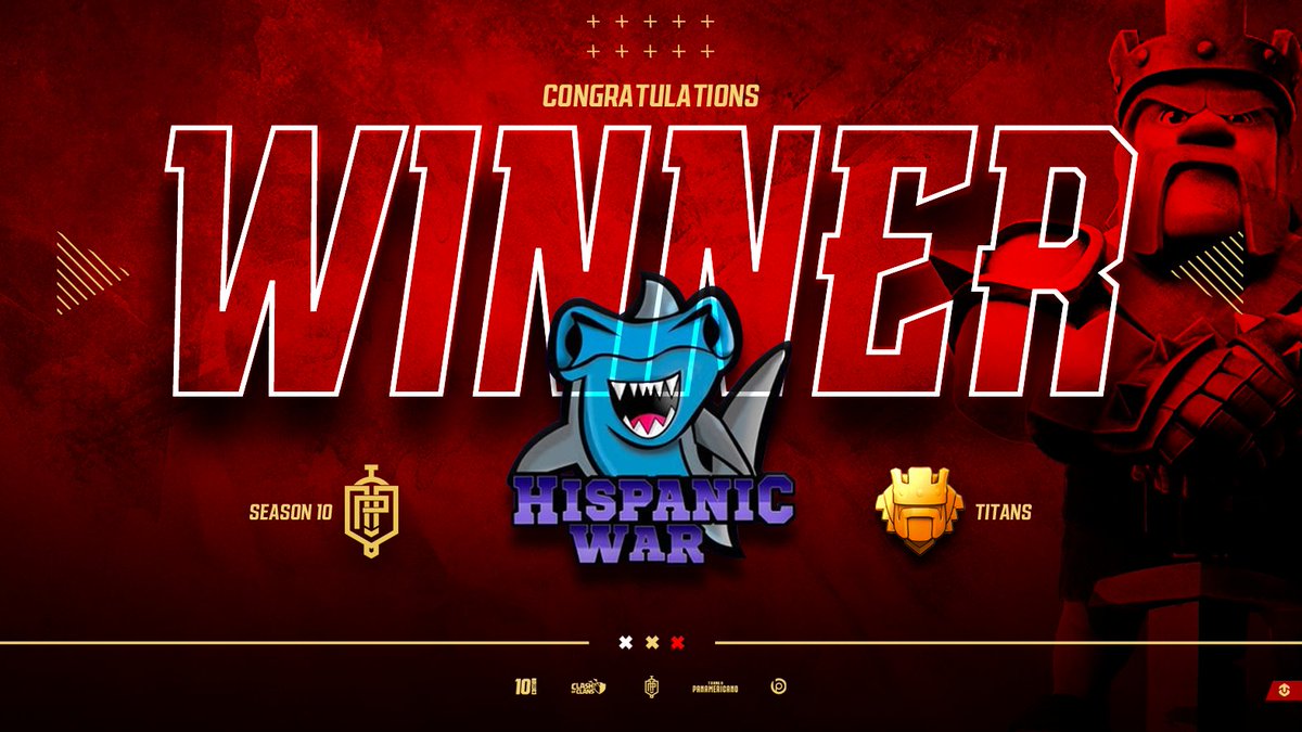 ❤ TORNEO PANAMERICANO DE CLASH OF CLANS, tiene el placer de anunciar oficialmente al MONARCA DE LA MODALIDAD TITANS:

@war_hispanic

😍 Son los primeros campeones en la historia del torneo en la modalidad exclusiva para ayuntamientos 12 y se llevan un premio de 400$