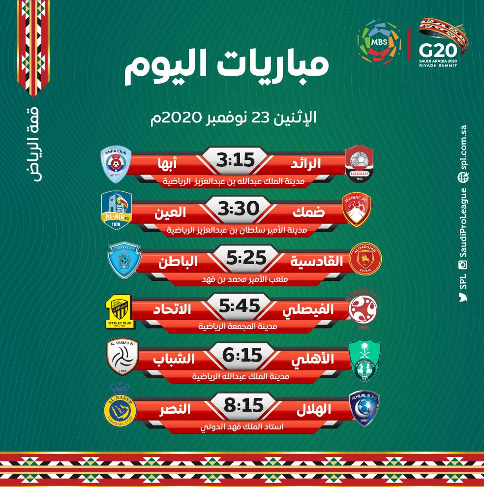 مباراة اليوم الدوري السعودي
