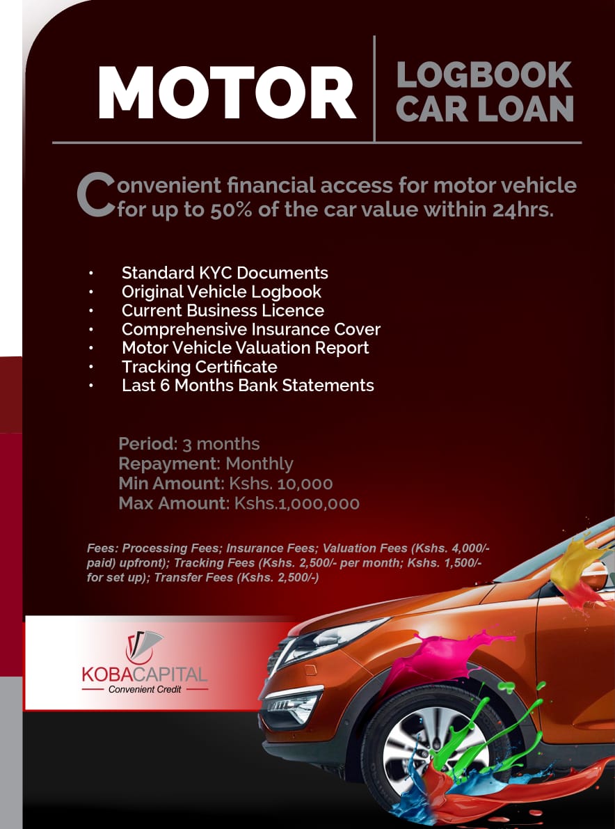 KOBACapital's tweet photo. We provide logbook loans at reasonable interest rates with flexible repayment terms.

Visit our office at Vision Plaza,Mombasa Road 1st floor office number 43.

Call 0101200105 for more details.
#mondaythoughts #MainaAndKingangi #KameneAndJalas #convenientcredit
#logbookloans https://t.co/ZxyJthsYp3