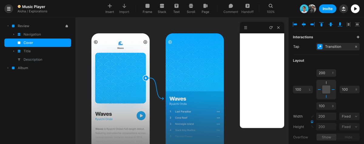 An environment that started out as a Javascript animation library but transformed into a full blown prototyping environment is Framer built by  @koenbok,  @jornvandijk,  @benjaminnathan and team:  https://www.framer.com/ 