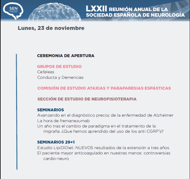 seneurologia's tweet photo. Hoy comienza nuestra Reunión Anual! Y estas son las actividades que van a tener lugar hoy por la tarde.
Accede con tus claves a la web del Congreso https://t.co/tjllEAeggq y comprueba los horarios de las actividades que más te interesen. 
#Neurologia #raSEN20 https://t.co/FBJyypaKPY