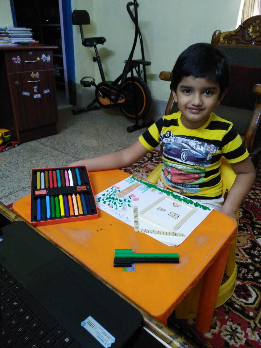 SAI_Edu_In's tweet photo. The little kids, with their own creativity, made a beautiful scenery. This activity helped develop their naturalistic intelligence and fine motor skills.
#NaturalisticIntelligence
#FineMotorSkills
#21stCenturySkills
#ArtCraft https://t.co/9stC9OlbOm