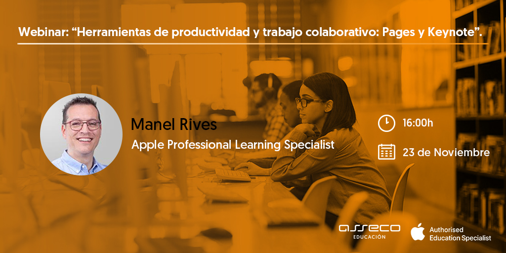 edu_asseco's tweet photo. 🔔¡Este lunes volvemos con un nuevo #webinar educativo!

👉https://t.co/5k618atJla

😄Hablaremos sobre algunas de las herramientas más útiles del catálogo de @AppleEDU para mejorar la #productividad y el trabajo colaborativo en las aulas.

⚠️¡No te quedes sin tu plaza! https://t.co/YG57yLmHYh