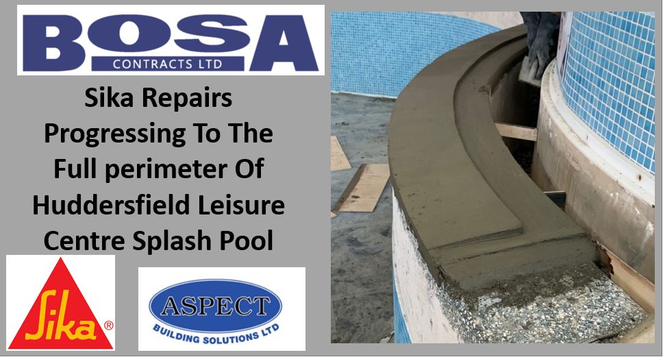 Concrete Repairs Carried Out Last Week To Huddersfield Leisure Centre.