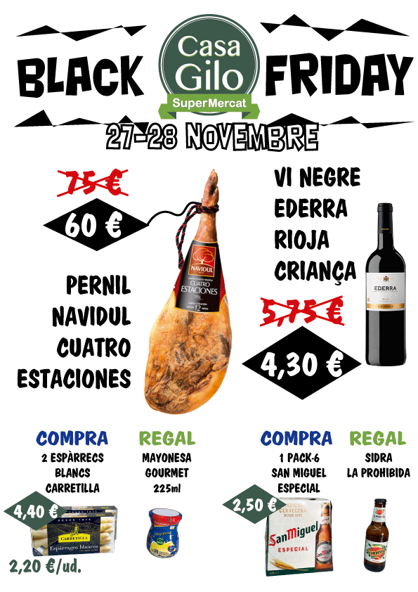 casa_gilo's tweet photo. Black Friday 🔜 Aprofita els nostres descomptes este 27 i 28 de Novembre. https://t.co/ud7SmWBs71