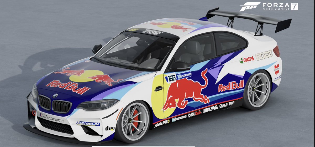 chubbyjoeforza's tweet photo. Trying a few paint ideas for the @PTGforza #m2cup starting this week I think. #racecar #eSports #redbull #ptg #wurth https://t.co/1vSlTF7Ve1