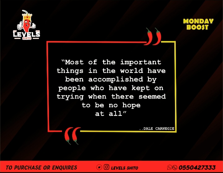 LevelsShito's tweet photo. Let's start this week with some boost.... remember nothing good comes easy #levelsShito #levels ๐ถ๐ค https://t.co/fDLnWkRF3e