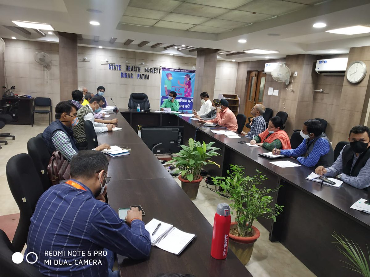 BiharRoutine's tweet photo. COVID-19 Vaccination Planning cum Review Meeting held under the chairmanship of Shri Keshvendra Kumar (IAS), AED, SHSB along with Dr. N.K.Sinha, AD-cum-SIO Bihar and State Representatives of Partner Organizations @DrNKSinha1 @MoHFW_INDIA @Vaccinate4Life  @UNICEFIndia @UNDP_India https://t.co/o4vPT9rHrf