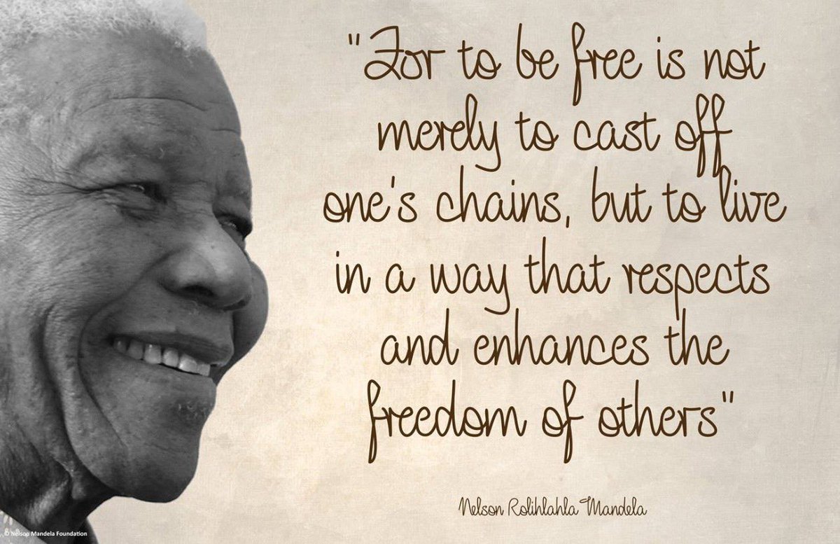 PnkulaviFound's tweet photo. “For to be free is not merely to cast off one’s chains, but to live in a way that respects and enhances the freedom of others” : #NelsonMandela
@NelsonMandela
| #PnkulaviFoundation | https://t.co/U6sD23bae6