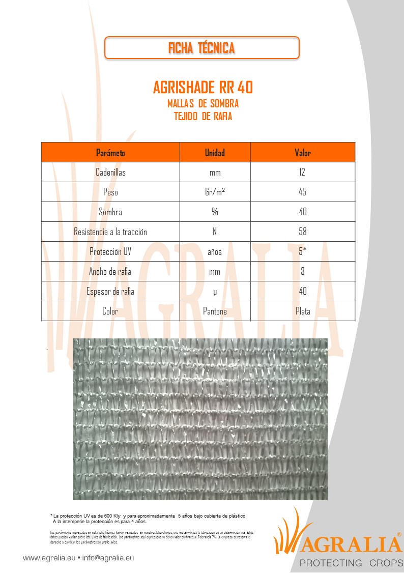 AgraliaAgrotec's tweet photo. ¡Buena semana para todos! ¿Ya habéis visto la ficha técnica de nuestro Agrishade? Son mallas de sombreo. Hay de diferentes tejidos y gramajes, aquí os compartimos ficha de una malla Rafia Raschel con 40% sombra
Visítanos en https://t.co/kCGMfNGiZR
#Agrishade #MallaDeSombra https://t.co/RecH6VL1qm