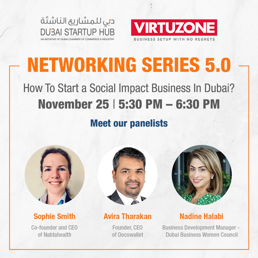 DBWC_UAE's tweet photo. @DBWC_UAE BDM @nhalabi78 will be live on Nov 25th @5:30PM UAE Time as part of @DubaiStartupHub &amp; @Virtuzone_UAE Networking Series5.0 - along with Sophie Smith Co-founder &amp;CEO of @NabtaHealth &amp; AviraTharakan - Founder, CEO of Docswallet. Register here https://t.co/msNxSpU0rY https://t.co/EysGZ9wpix