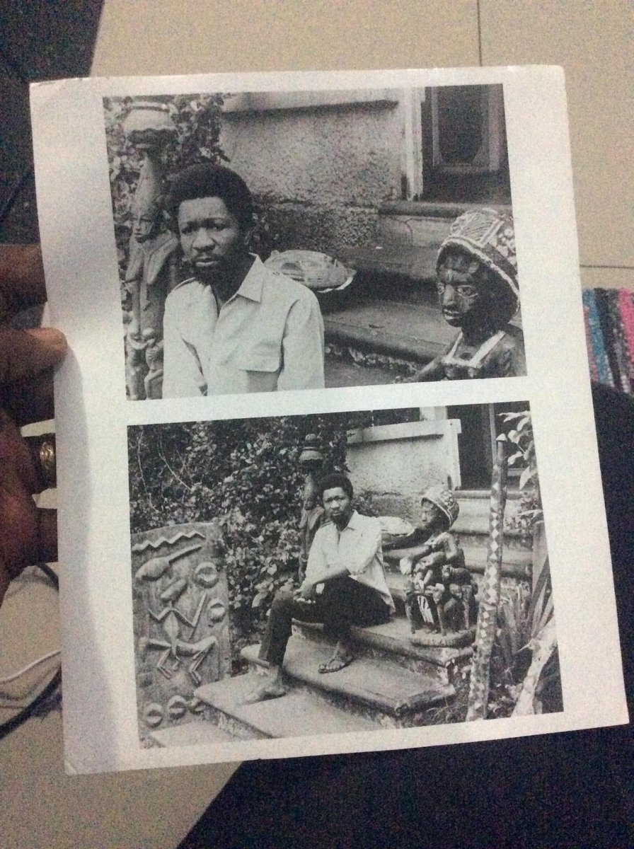 The photos were taken on October 1969 by a Daily Times reporter who has come to interview the playwright after his 29 months incarceration by the Nigerian government. The setting was the writer's house in Ebrohimie Road, University of Ìbàdàn.