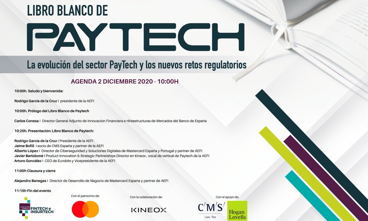 asocfintechins's tweet photo. ¡Ya tenemos agenda para la presentación del #LBPaytech de la @asocfintechins, el próximo día 📆 2 de diciembre a las 10:00h, en formato online !
⬇⬇
INSCRIPCIONES:https://t.co/HCdVkILaa3 https://t.co/vWS1kkRFId
