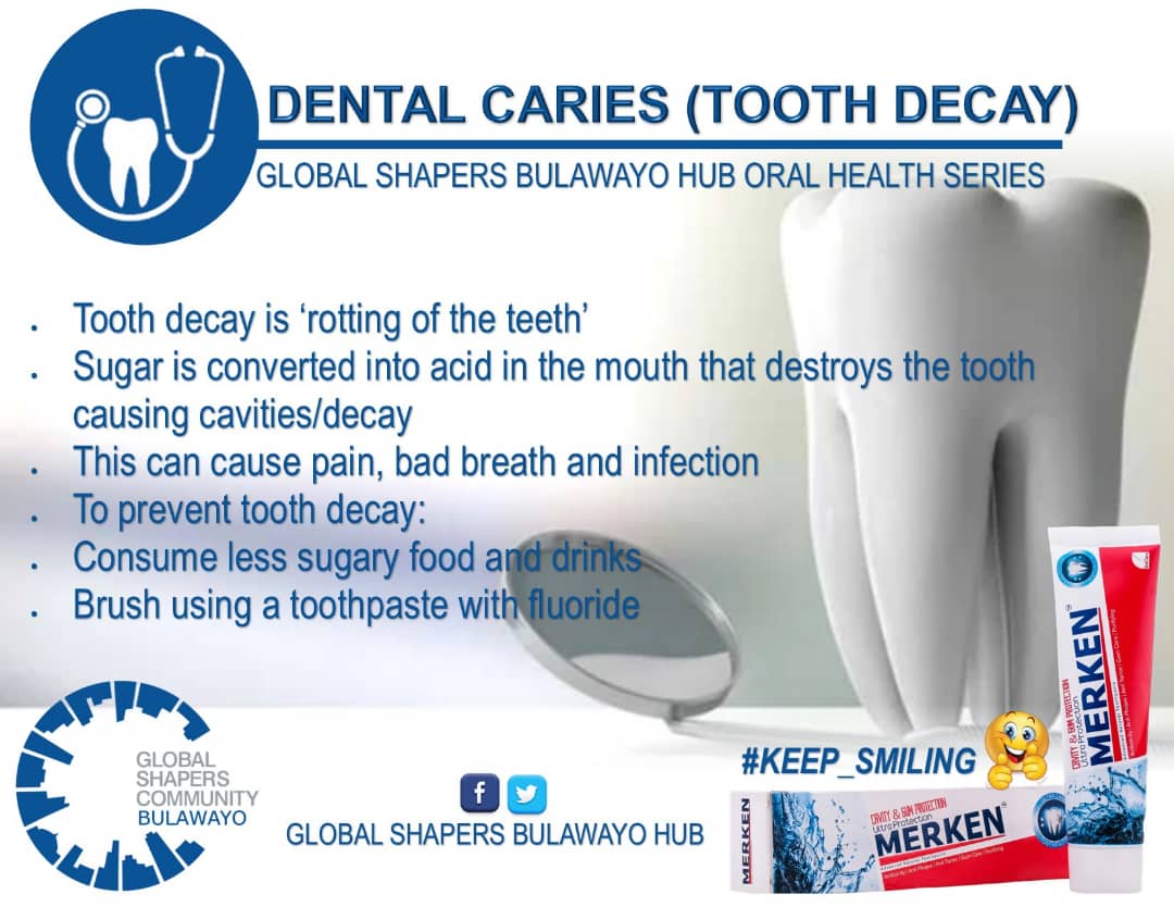 ShapersByo's tweet photo. Toothache (Tooth decay).
A toothache is as a result of tooth decay(rotting teeth) and it can be avoided!
#KeepSmiling #GSCByoOralHealth #MerkenToothpaste #OralHealth @MerkenGroup @UNgamla @Mthabisi26 @BuhleThePhoenix @UNoeMqhele @missvcm19 @millcentmill @nozinhlekhumalo https://t.co/reyt5RiDzK