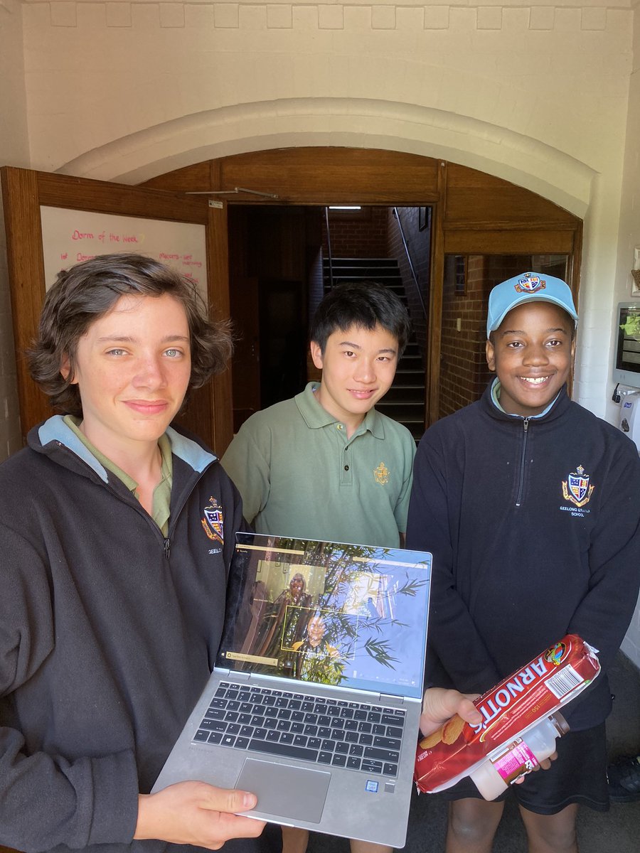 petesherwin's tweet photo. Hugo, Gary and Julian took a new recruit for 2021, Jace, from Darwin, on a virtual tour of the house to make him feel welcome. #BarwonLife https://t.co/zX9PPBEADE