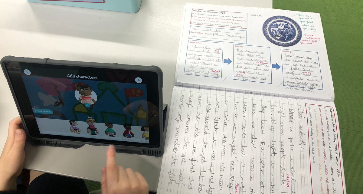 aartidaswani's tweet photo. Our Y2 learned about Chinese Willow patterns and then wrote stories set on the pattern they studied. They then brought their story to life with #toontastic3d while simultaneously learning about story structure! @AppleEDU #EveryoneCanCreate https://t.co/AFCNpcaVhM