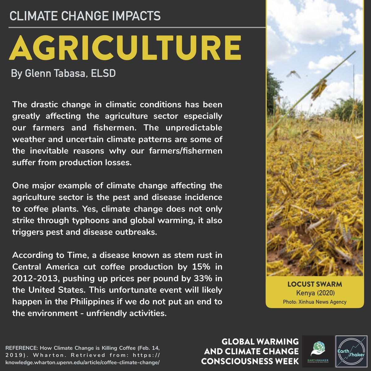 earthshakerph's tweet photo. Climate Change Impacts| AGRICULTURE 

The Philippines is considered an agricultural country composed of vast land areas conducive to farming. The country is also an archipelago with rich marine biodiversity as one of the major sources of income of the fishermen. #ClimateActionNow https://t.co/MliLivUqcO