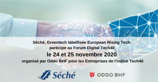 secheenvironnem's tweet photo. Séché, #Greentech labellisée European Rising Tech, participe au Forum Digital Tech40 le 24 et 25 novembre 2020 organisé par Oddo BHF pour les Entreprises de l'indice #Tech40 https://t.co/0m5iIkwCyK