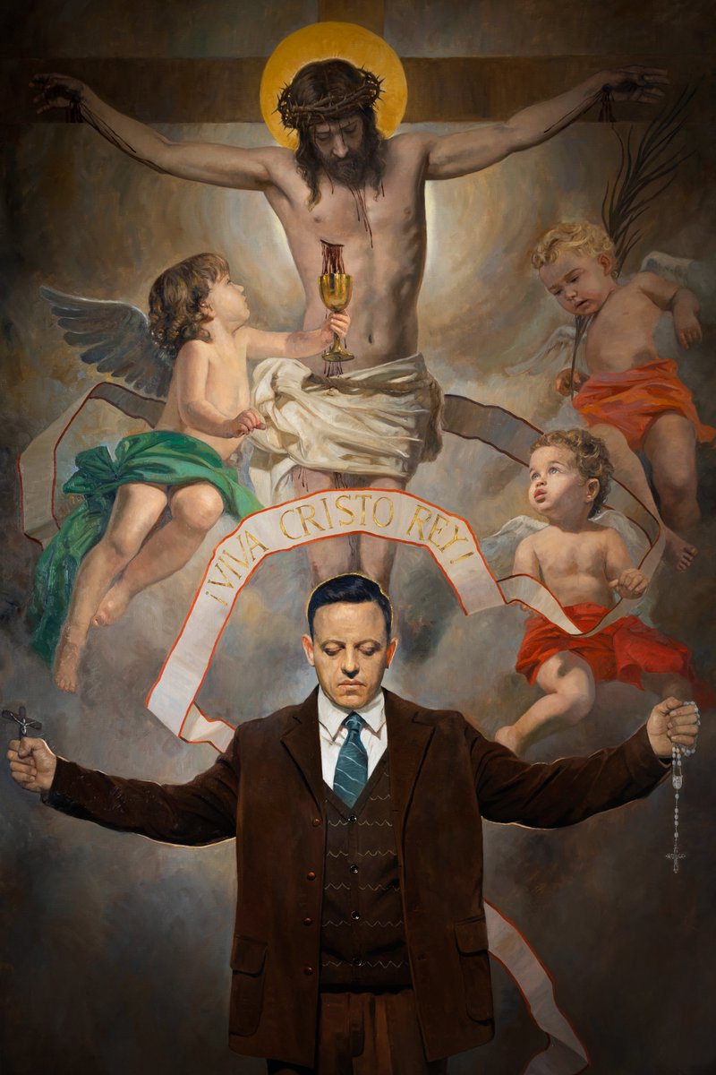 ¡Viva Cristo Rey!

Fue la última frase del Beato Miguel Agustín Pro antes de ser fusilado en 1927, hoy su festividad.

Detalle de mi pintura perteneciente al proyecto que estoy realizando para <a href="/BelenJesuitNews/">Belen Jesuit</a> (Florida, EEUU).