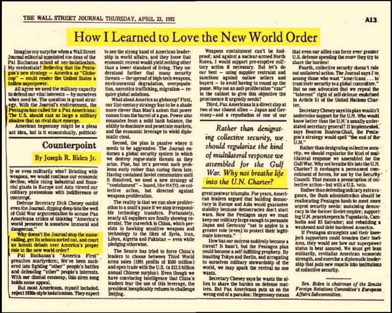 3. In 1992 he was already talking about ... of course, this part of the WSJ newspaper, as it was a single piece of evidence that they managed to archive many, may consider false, but there is no forced alteration in the image, saved for use in the future.