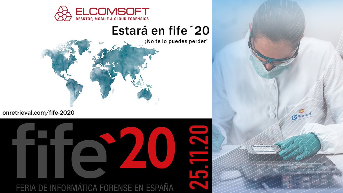 onretrieval's tweet photo. 👇 Mira lo que tiene preparado @elcomerciocom para ti en la tercera edición de la Feria de Informática Forense de España #Fife20. 📆 Este miércoles: 25.11.20
🗓️Agenda e inscripciones: https://t.co/0jZsdpL6u0
#fife20 #Elcomsoft #OnRetrieval #investigation #digitalforensics https://t.co/tCGJVDxYP9