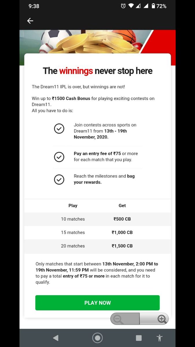 Amrit40's tweet photo. @Dream11 i fulfilled that target but no cash bonus is issued..What kind of #cheating is this? Even not replying the emails. Give my cash bonus immediately.
@SGanguly99 @BCCI @msdhoni https://t.co/13AaYk9Fp5