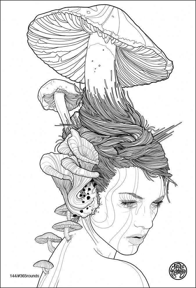 “I have fucking MUSHROOMS growing out of my head! SOMETHING IS DEFINITELY WRONG WITH ME!”

She looks in the mirror, reaches behind her head and pulls one out only to cry out in horror as another immediately grows back in it’s place.

“What... what’s going on? Is this even real?!”