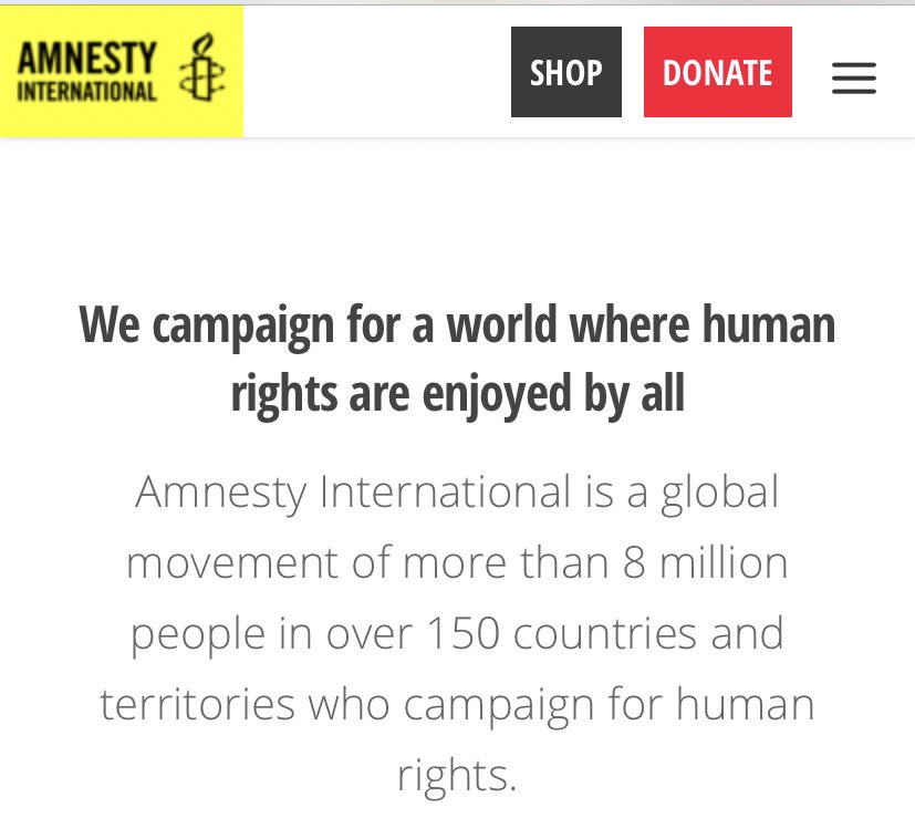 I wake up feeling just as sad and shocked as I was last night. It is right there front and center on  @amnesty website - we campaign for a world where human rights are enjoyed by all. If that is so why sign a letter that demands removal of legitimate representation from some.