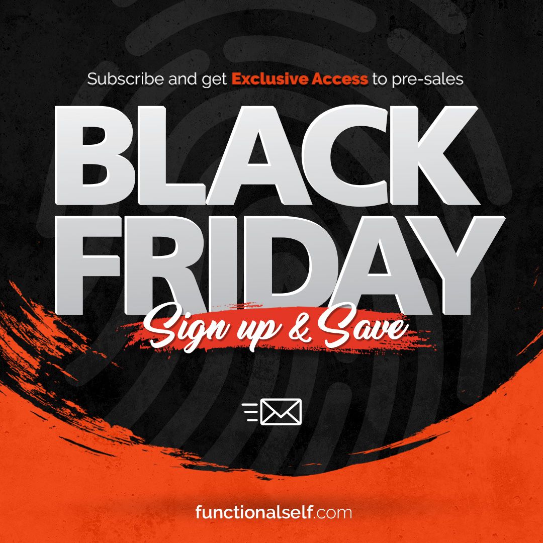 Functionalself's tweet image. Pssssst… our #FSBlackFriday PRE-SALE is nearly here!

Get exclusive access to the #BlackFriday PRE-SALE this Thursday and enjoy 15% OFF ALL PRODUCTS with FREE UK mainland shipping on all orders!!! 

All you have to do to is sign up to the #FSFam mailing list on our website!