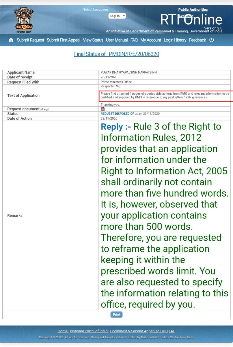 dhairyapalsinh's tweet photo. (1/5) Through #RTI, I sought information @ actions by #PMO to address #UndueDelay of #PFBR, a #SPVProject of 🇮🇳 #NationalImportance & #DisciplinaryActions on #corruption/frauds done by few officials of #BHAVINI because it's under administrative control of #DAE under @PMOIndia. https://t.co/7Jw43H12Gy