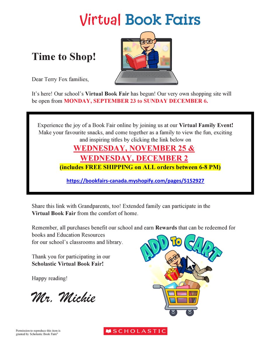 mrmichie's tweet photo. 🚨Today's the day @TFTitans! The #TFoxBookFair is open for business! 
➡️FREE SHIPPING on all orders over $35📦
➡️Delivery right to your🏠 SAFE &amp; EASY
➡️🔥NEW titles to inspire young readers
Here's a friendly link to share w/grandparents &amp; extended family: 
https://t.co/OMYfVP9aRf https://t.co/BeZyUbiuum