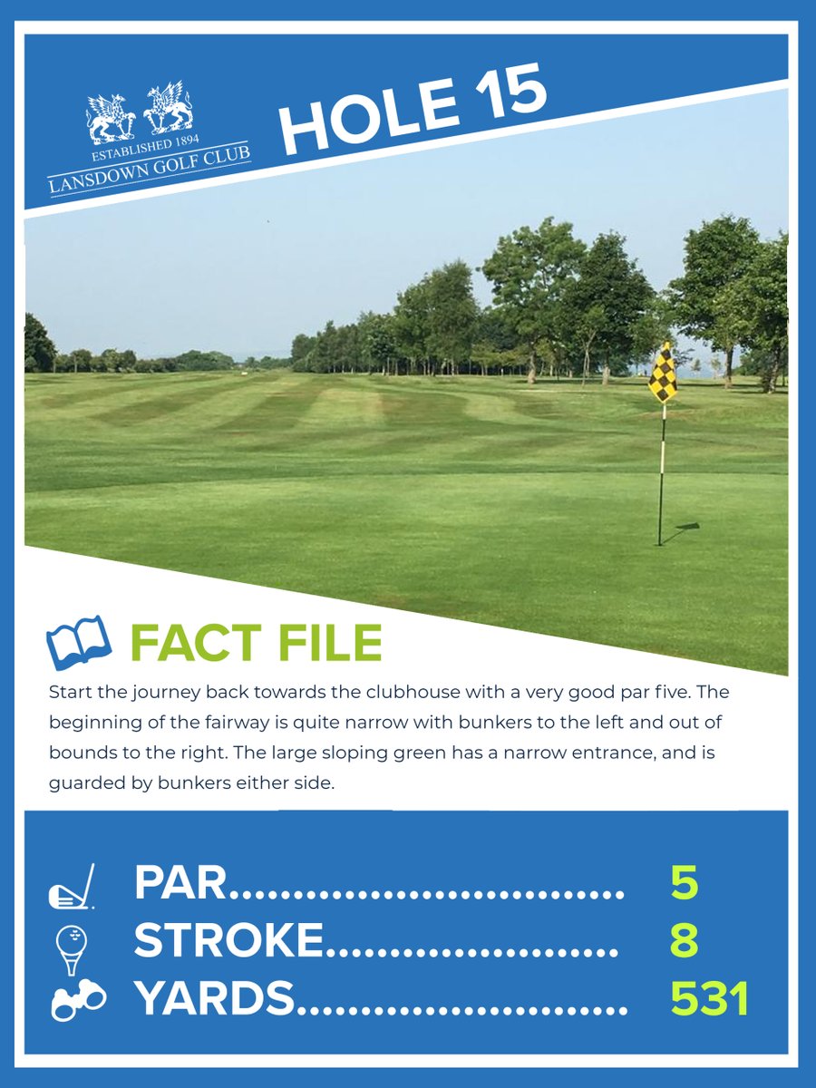 lansdowngolf's tweet photo. Hole 15 is a par 5 that starts your journey back towards the clubhouse. The large sloping green has a narrow entrance and is guarded by bunkers either side. #UKGolfCourse #Lansdown https://t.co/7dfeRFSuCP
