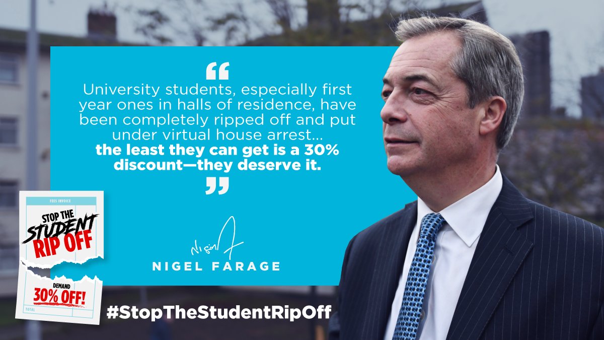 'the least they can get is a 30% discount—they deserve it' 📰Read the article here: bit.ly/35REabh 👉Find out more & sign up here: reformparty.uk/students 👉Follow: @StudentRipOff #StopTheStudentRipOff