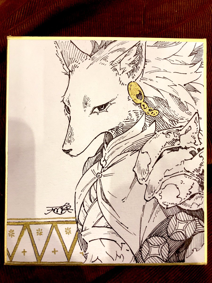今日のイベントで頒布した色紙、過去同人誌キャラピックアップ集でした。
二枚目は完成形撮りそびれてしまったのでサイン前 
