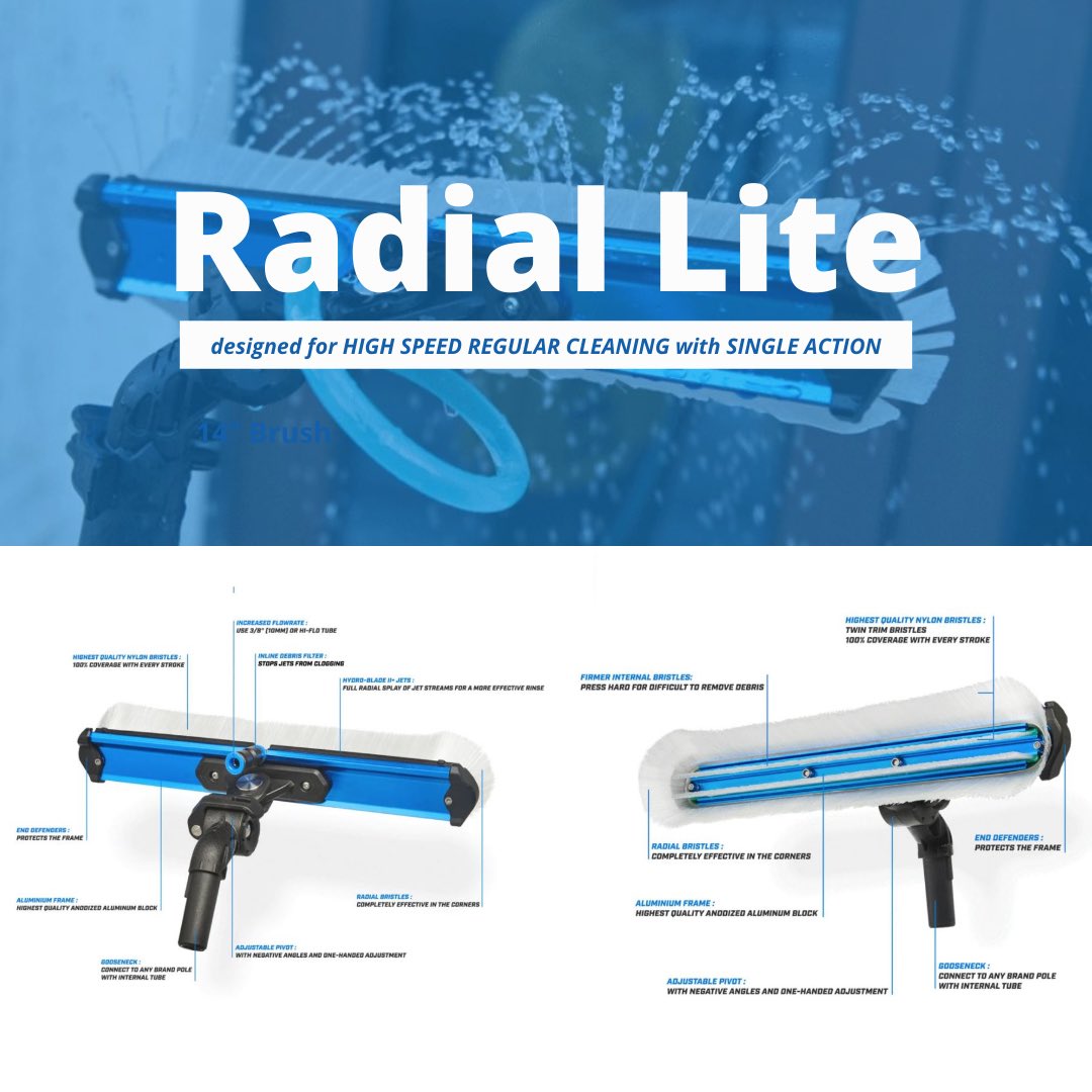 Wash_IT_UK's tweet photo. Order online NOW! £149
Brand new Radial Lite Brush
14” Brush
Rinse on Glass
Take your window cleaning game to the next level!
https://t.co/zY3qVFwiQz
#brush #waterfedpole #purewaterwindowcleaning #purewater #windowcleaning #windowcleaner #pole #uk #europe #shipping #reachit https://t.co/cTpifCjtRw