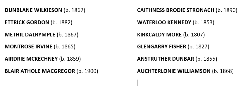 RULE #2: Any place name can be a first name. #OldWeirdScotland