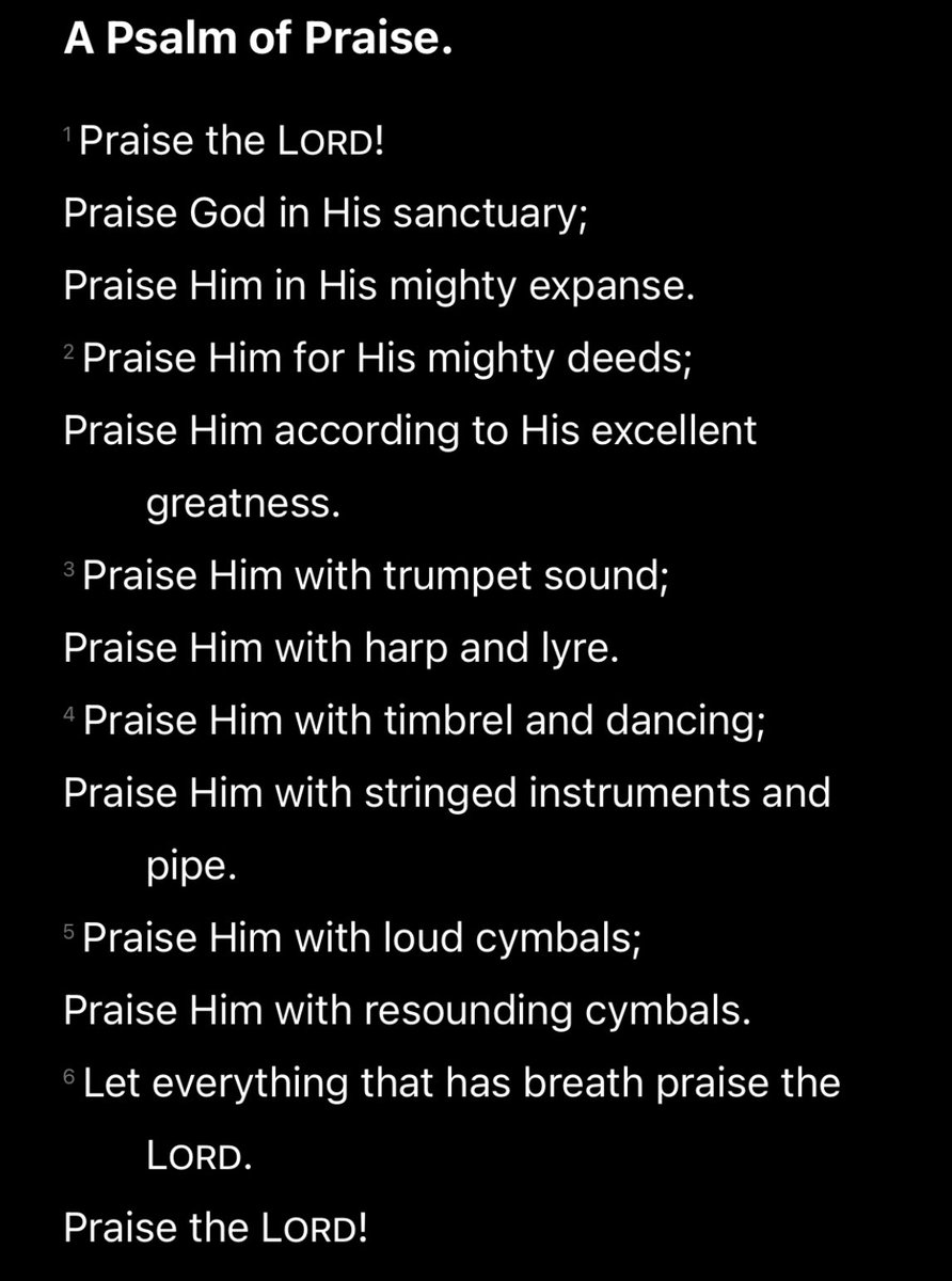 Happy Thanksgiving week. In spite of all that is going on, let’s start the week with the right mindset. Praise the Lord!

Psalm 150